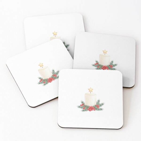 Item preview, Minimal Christmas Candle with Holly Berries – Cozy Winter Holiday Illustration designed and sold by ZYNORAworld.