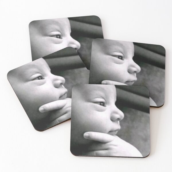 Item preview, Thinking baby black and white meme designed and sold by MARTBOMM.