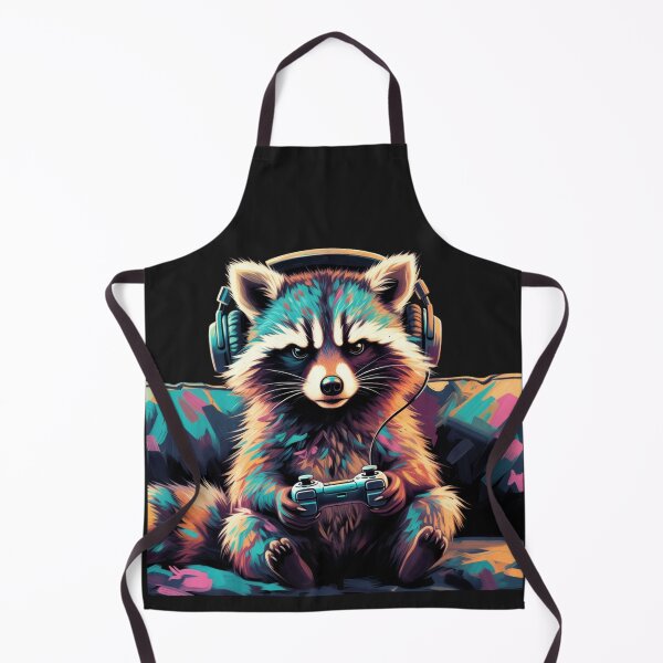 Item preview, Raccoon Playing Games – Neon Gamer Animal Design designed and sold by GrumpySableye.