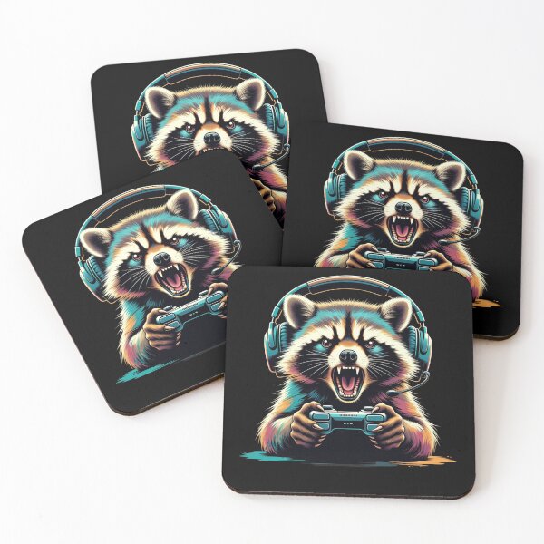 Item preview, Raccoon Gaming Addict – Cool Gamer Animal Design designed and sold by GrumpySableye.