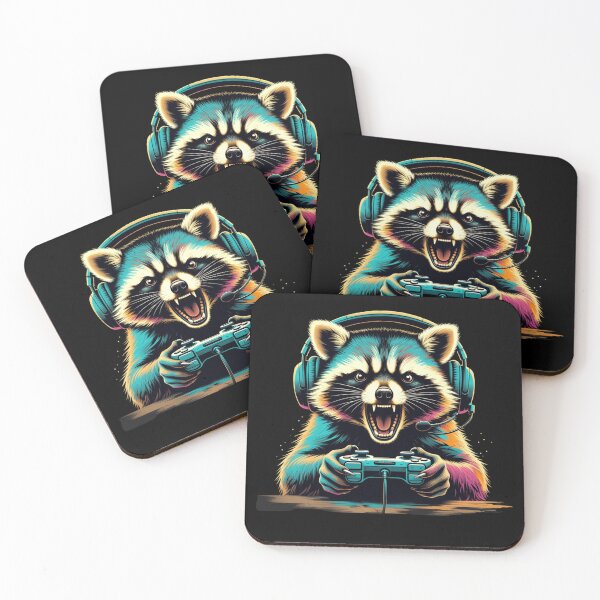 Item preview, Raccoon Gamer Artwork – Funny Gaming Anima designed and sold by GrumpySableye.