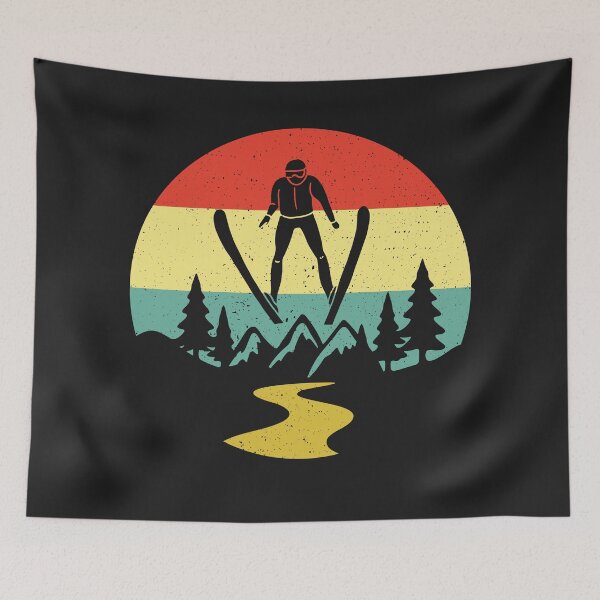 Item preview,  Ski Jumping Retro Style  designed and sold by Anniko Art Studio.