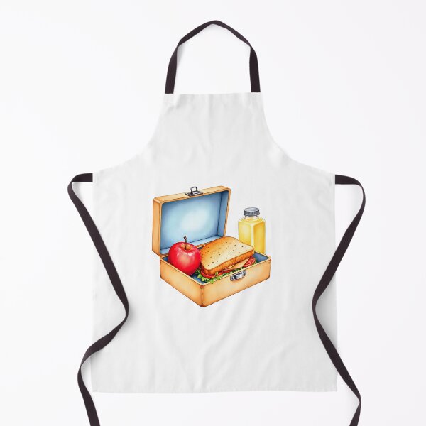 Item preview, Lunchbox contains sandwich, apple, and juice, ready for a meal during a school day or picnic designed and sold by SpaceartLilu.