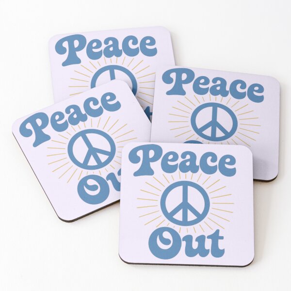 Item preview, Peace Out Retro Sunburst Typography Art Print designed and sold by H2Vibes.