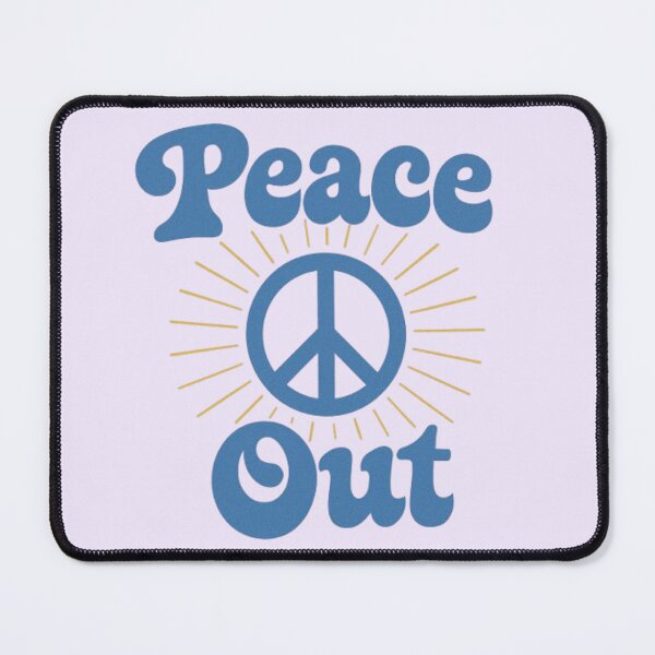 Item preview, Peace Out Retro Sunburst Typography Art Print designed and sold by H2Vibes.