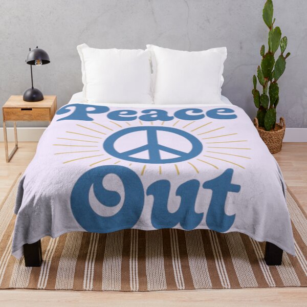 Item preview, Peace Out Retro Sunburst Typography Art Print designed and sold by H2Vibes.