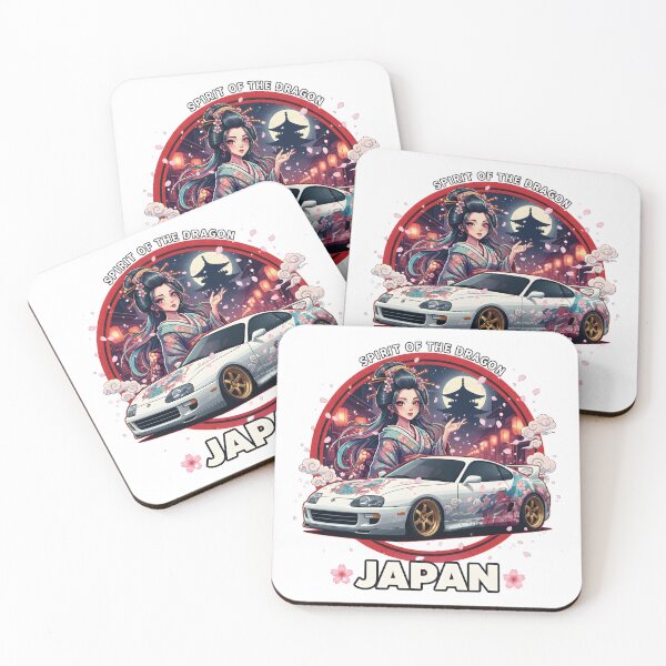 Item preview, Vintage Toyota Supra MK4 Geisha Sakura JDM Aesthetic Art Print designed and sold by AlluraInc.
