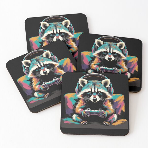 Item preview, Raccoon Gamer – Cool Gaming Animal With Headphones designed and sold by GrumpySableye.