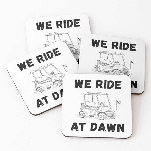 Item preview, We Ride at Dawn – Funny Golf Cart Shirt for Golf Lovers designed and sold by apowers6.