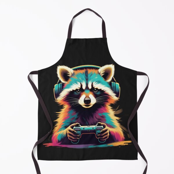 Item preview, Gaming Raccoon Illustration – Colorful Gamer Art designed and sold by GrumpySableye.