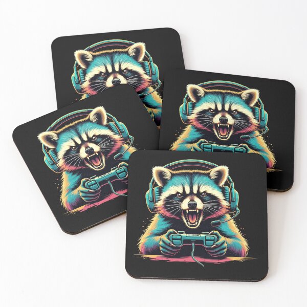 Item preview, Gaming Raccoon Character – Colorful Gamer Art designed and sold by GrumpySableye.