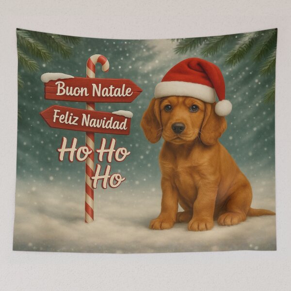 Item preview, Cocker Spaniel Puppy Deluxe Christmas Art designed and sold by GivingJoy.