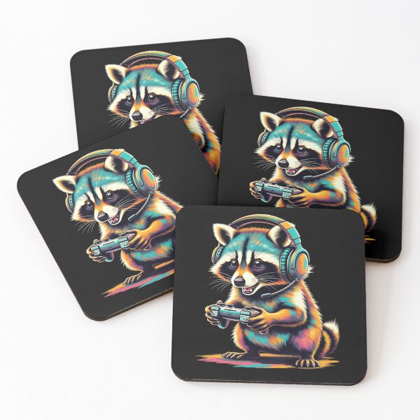 Item preview, Gamer Raccoon Aesthetic – Cyber Style Gaming Artwork designed and sold by GrumpySableye.