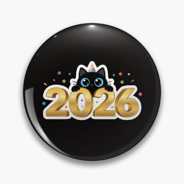 Artikelvorschau, Frohes Neues Jahr 2026 Süße Schwarze Katze entworfen und verkauft von Abdeelol.