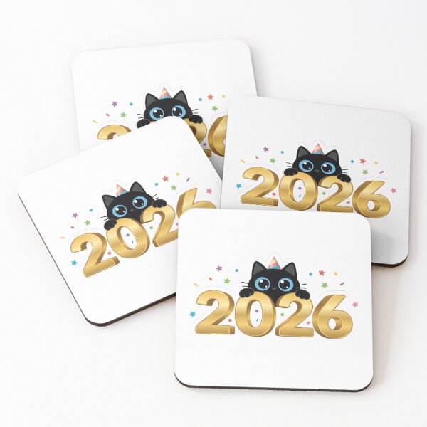 Artikelvorschau, Frohes Neues Jahr 2026 Süße Schwarze Katze entworfen und verkauft von Abdeelol.