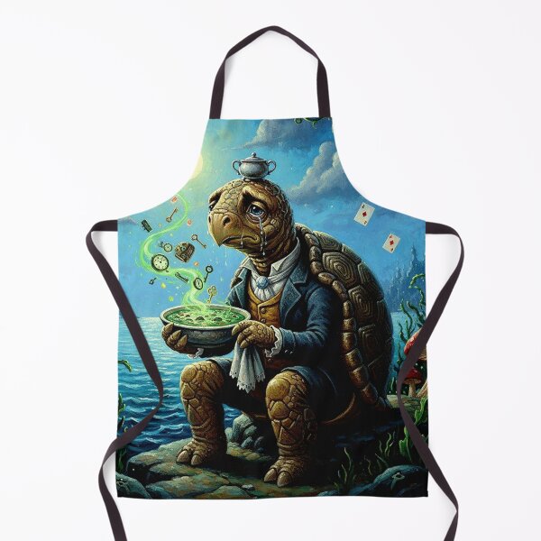 Item preview, Mock Turtle Crying in Moonlight Art Print - High Detail Pop Surrealism Alice in Wonderland Painting designed and sold by Art's Diner.