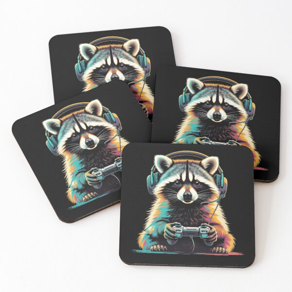 Item preview, Funny Raccoon Playing Video Games – Gamer Animal Art designed and sold by GrumpySableye.