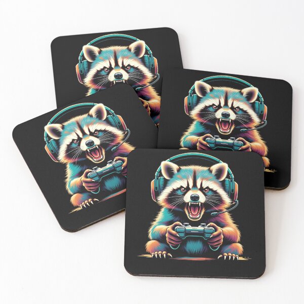 Item preview, Funny Gaming Raccoon – Animal Gamer Design designed and sold by GrumpySableye.