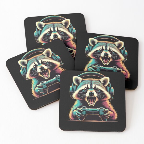 Item preview, Funny Gamer Raccoon – Video Game Lover Animal Art designed and sold by GrumpySableye.