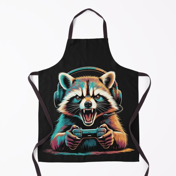 Item preview, Digital Gamer Raccoon – Modern Gaming Illustration designed and sold by GrumpySableye.