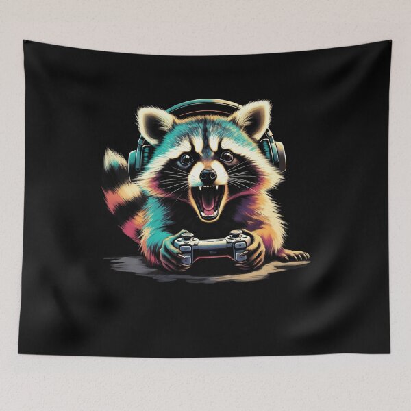 Item preview, Cyber Gamer Raccoon – Cool Animal Gaming Artwork designed and sold by GrumpySableye.