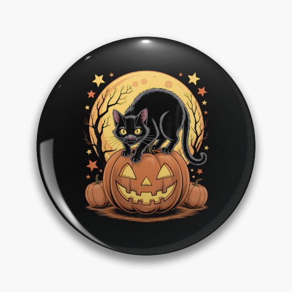 Item preview, Retro Black Cat Pumpkin Funny Halloween designed and sold by EvelineCrooks10.