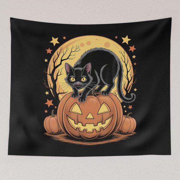Item preview, Retro Black Cat Pumpkin Funny Halloween designed and sold by EvelineCrooks10.