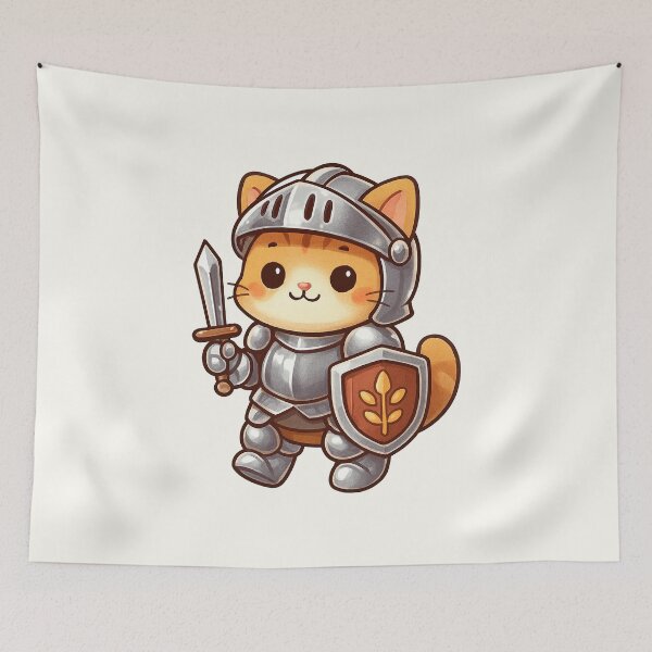 Item preview, Cute Knight Cat Cartoon designed and sold by HoopeStylee.