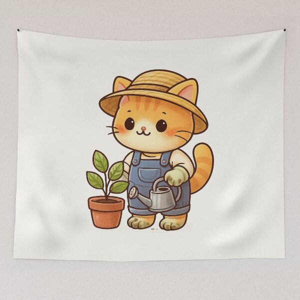 Item preview, Cute Gardener Cat designed and sold by HoopeStylee.