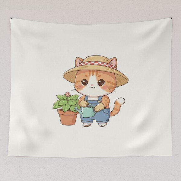 Item preview, Cute Gardener Cat Cartoon designed and sold by HoopeStylee.