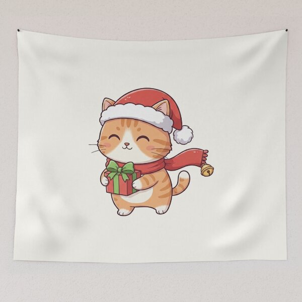 Item preview, Cute Christmas Cat Illustration designed and sold by HoopeStylee.
