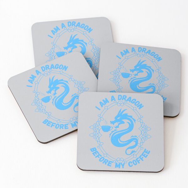 Item preview, I Am A Dragon Before My Coffee, Blue designed and sold by Nightshade Pixie Creations.