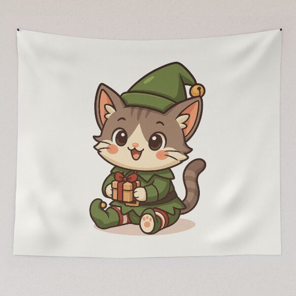 Item preview, Adorable Elf Helper Cat designed and sold by HoopeStylee.