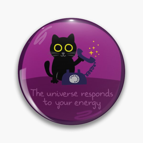 Item preview, The Universe Responds To Your Energy - Black Cat Phone Illustration designed and sold by fishdesigns.