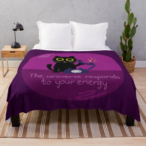 Item preview, The Universe Responds To Your Energy - Black Cat Phone Illustration designed and sold by fishdesigns.