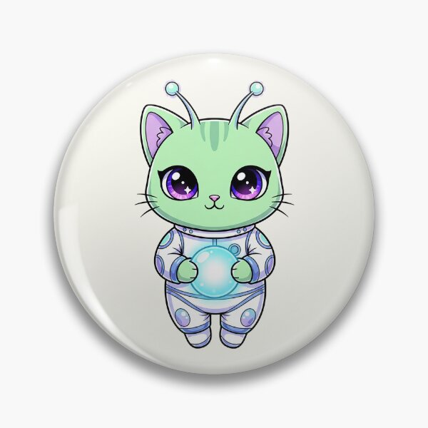Artikelvorschau, Kawaii Alien Katzenfigur entworfen und verkauft von HoopeStylee.