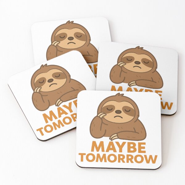 Item preview, Sloth Maybe Tomorrow Funny Cartoon designed and sold by Papier Atelier Art.