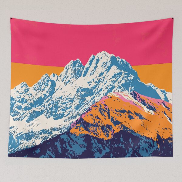 Item preview, Retro Snow Mountain Nature Minimalist Abstract Art Illustration designed and sold by LVTFCOarts.