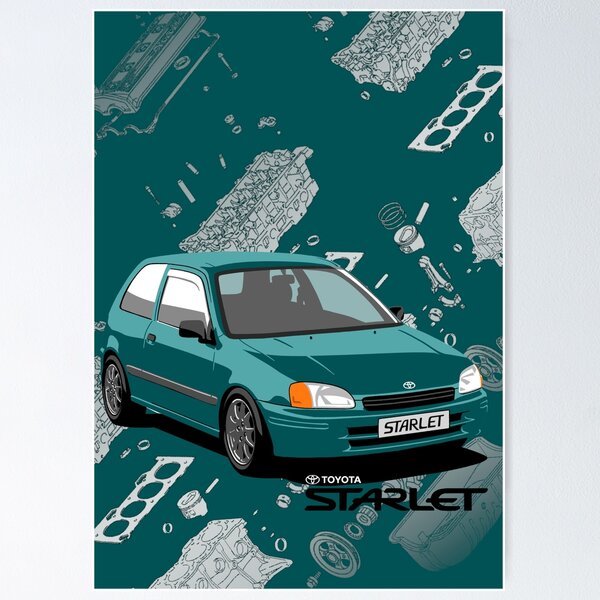 Item preview, EP91 Toyota Starlet Poster Design Engines designed and sold by Celica_4_eyes.