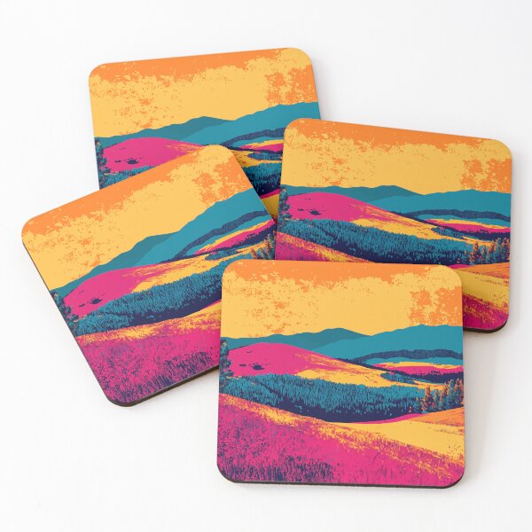 Item preview, Hayfield Sunset Hills Nature Minimalist Abstract Art Illustration designed and sold by LVTFCOarts.