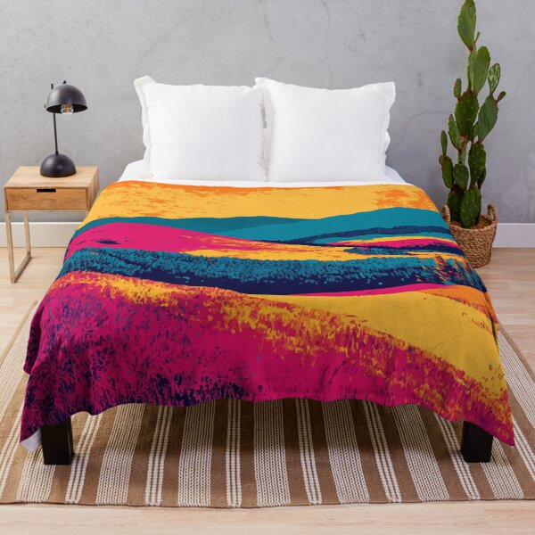Item preview, Hayfield Sunset Hills Nature Minimalist Abstract Art Illustration designed and sold by LVTFCOarts.
