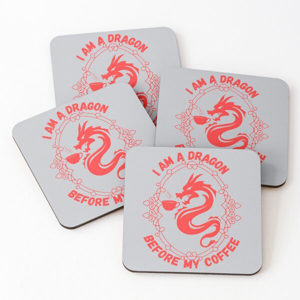 Item preview, I Am A Dragon Before My Coffee, Red designed and sold by Nightshade Pixie Creations.