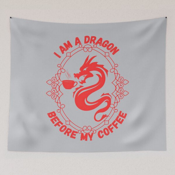 Item preview, I Am A Dragon Before My Coffee, Red designed and sold by Nightshade Pixie Creations.
