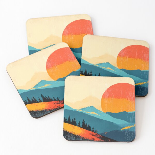 Item preview, Sunset Mountain Nature Minimalist Abstract Illustration Art designed and sold by LVTFCOarts.