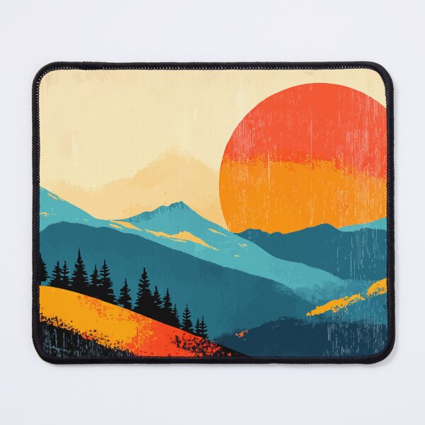 Item preview, Sunset Mountain Nature Minimalist Abstract Illustration Art designed and sold by LVTFCOarts.