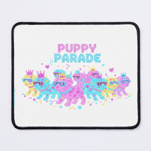 Item preview, Retro Neon Puppy Parade – Pixel Crown Edition designed and sold by Tily360.