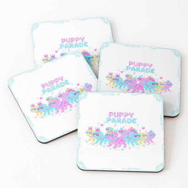 Item preview, Retro Neon Puppy Parade – Pixel Crown Edition designed and sold by Tily360.