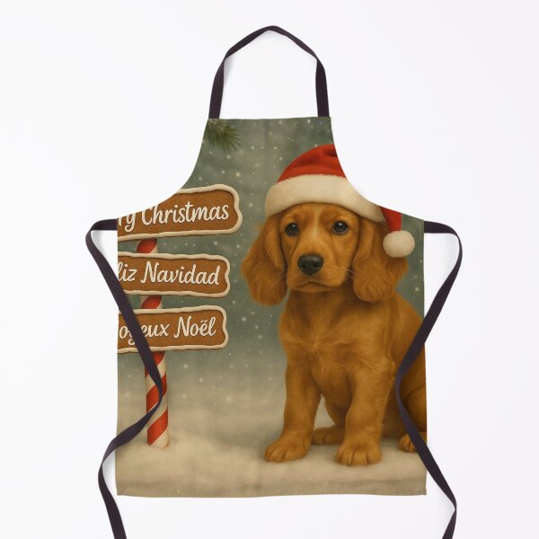 Item preview, Golden Cocker Spaniel Christmas Puppy Art designed and sold by GivingJoy.