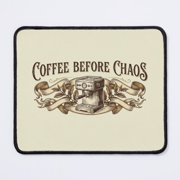 Item preview, Coffee Before Chaos – Vintage Espresso Machine Engraving Art designed and sold by MJO80.
