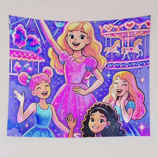 Item preview, Dolled Up World - Pastel Amusement Park Illustration designed and sold by SoulArtSara.